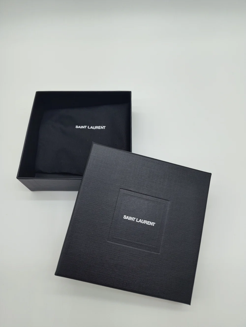 SAINT LAURENT Presentation Box & Logo Dust Bag Authentic Packaging Set EUC